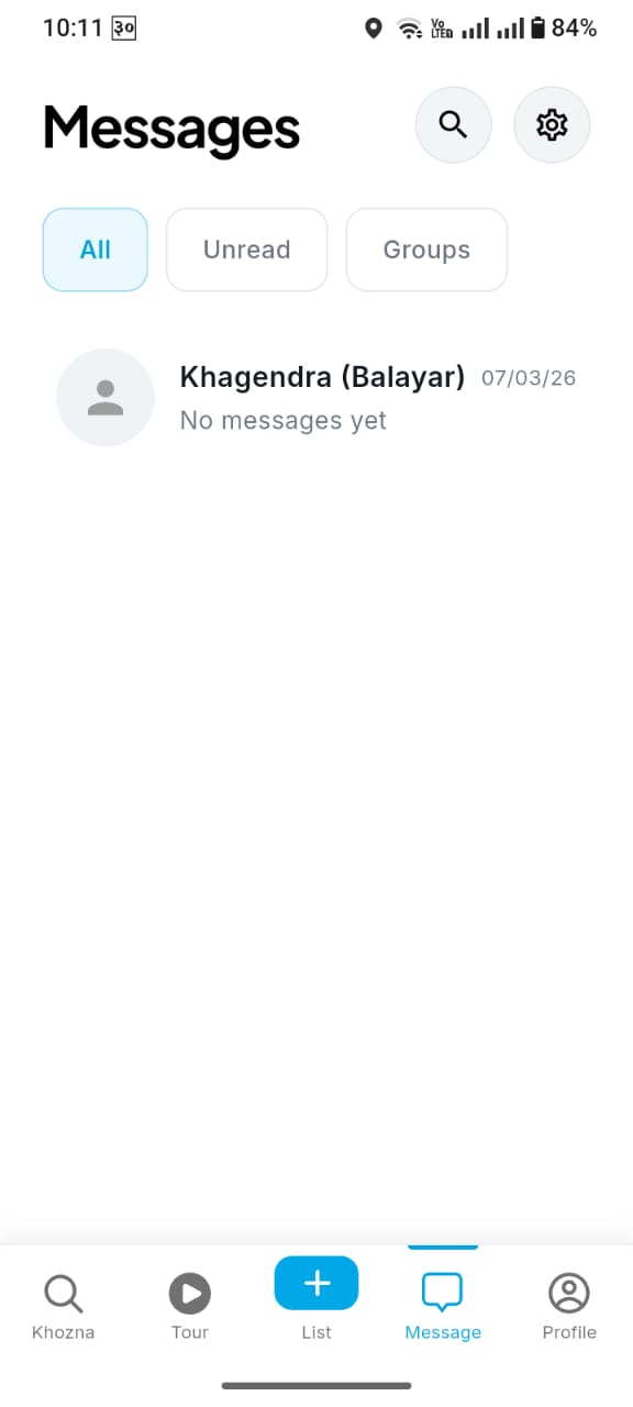 Khozna messaging screen showing direct owner conversation